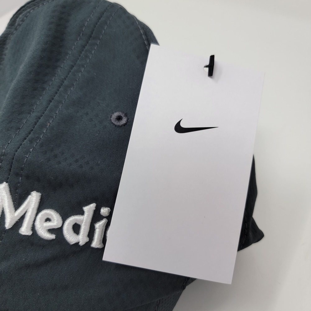 NWT Nike Heritage86 Golf Hat Cap Gray Mesh Dri-Fit Swoosh Embroidered Sola Media - Picture 10 of 14